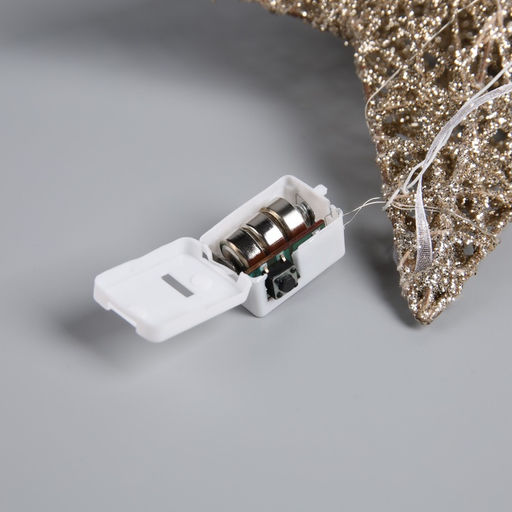 Подвеска световая Звезда золотистая, 2020х5 см, 10 LED, от батареек AG133, свечение тёплое белое - Luazon lighting фото 4