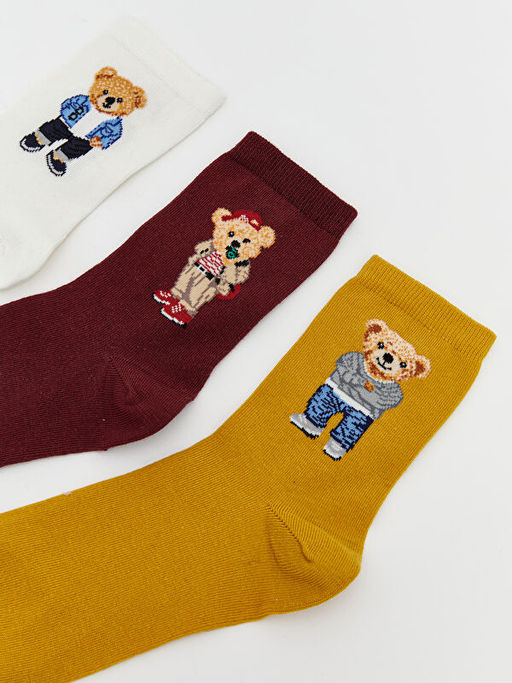 Ay? Teddy Bask?l? Kad?n Soket ?orap 5li