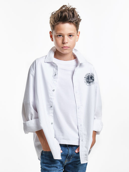Рубашка белая для школы на праздник UD 7979 белый - Mini maxi фото 14