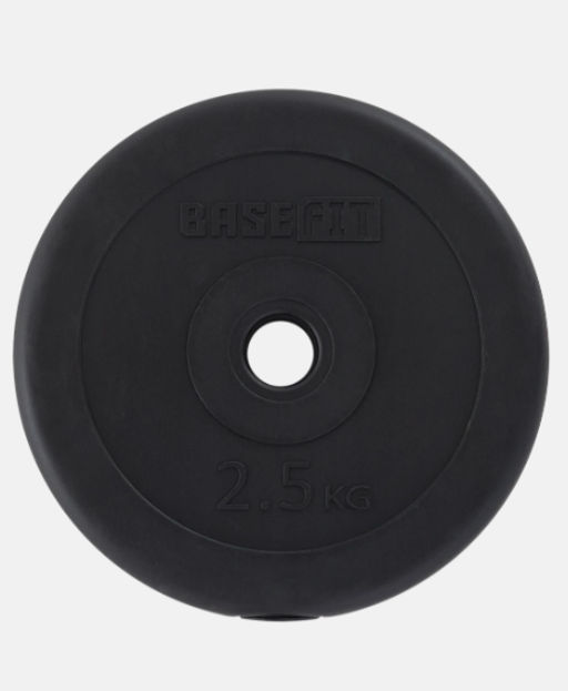 Диск пластиковый BASEFIT BB-203 2,5 кг, d=26 мм, черный