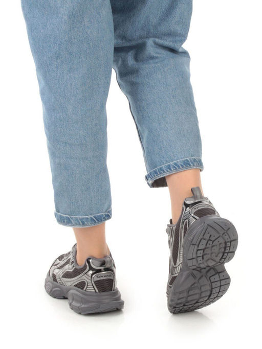 05-P247-1 BLACK/SILVER Кроссовки женские (искусственные материалы, сетка)