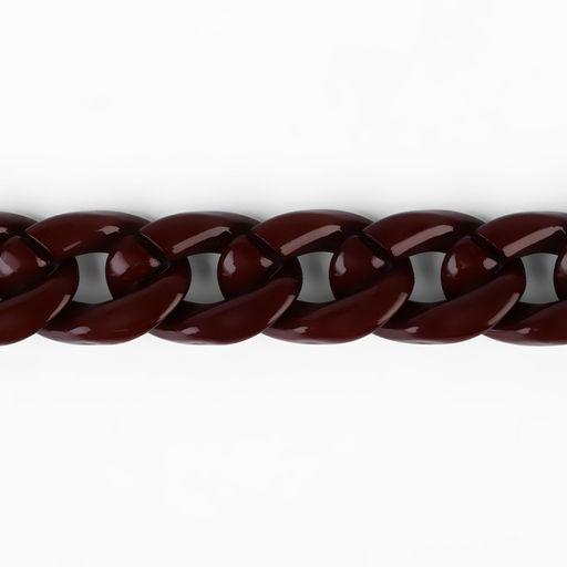 Цепочка для сумки, пластиковая, 23 17 мм, 120 см, цвет тёмно-коричневый - Арт узор фото 2