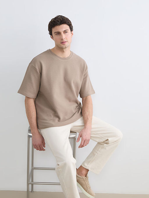 Bisiklet Yaka ?izgili Erkek Ti??rt