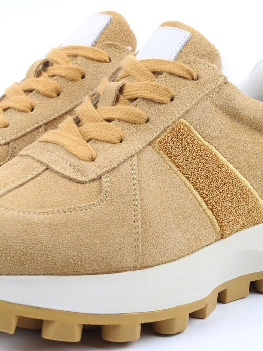 04-PCJ98-5 SAND Кроссовки демисезонные женские (натуральная замша, текстиль)