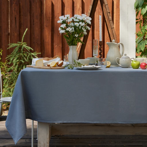 Скатерть «Этель» Linen collection grey, 145×220 см, 100% лён, 210 г/м²