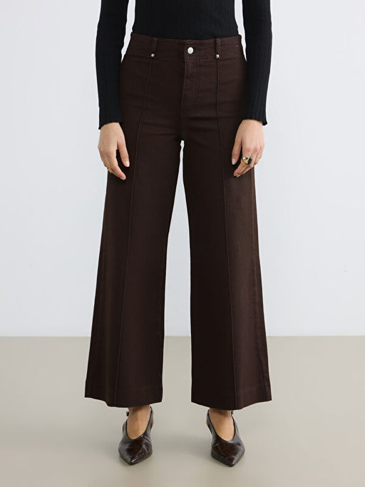 Y?ksek Bel Wideleg Kad?n Jean Pantolon