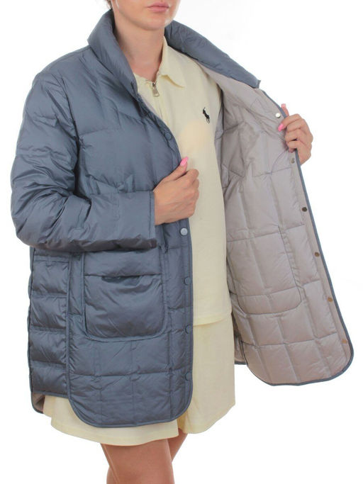 H24-328 BLUE Куртка пуховая облегченная женская (белый утиный пух) - Fashion фото 7