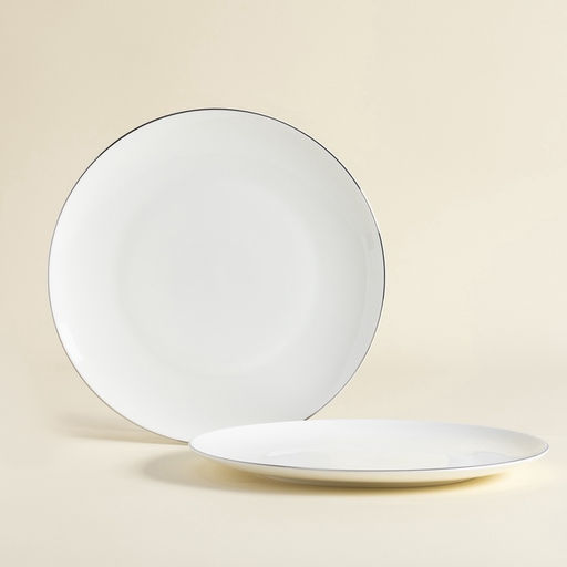 Тарелки SL Home «Каскарон», d=23.3 см, набор 2 шт., костяной фарфор, белые