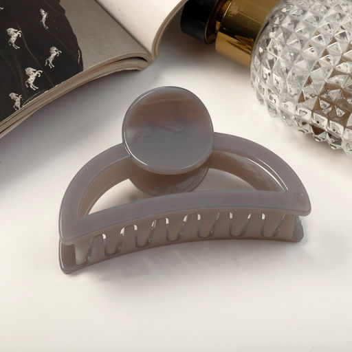 Цена за 12 шт. Крабик для волос «Глянец», дуга круг люкс, 9 см, МИКС