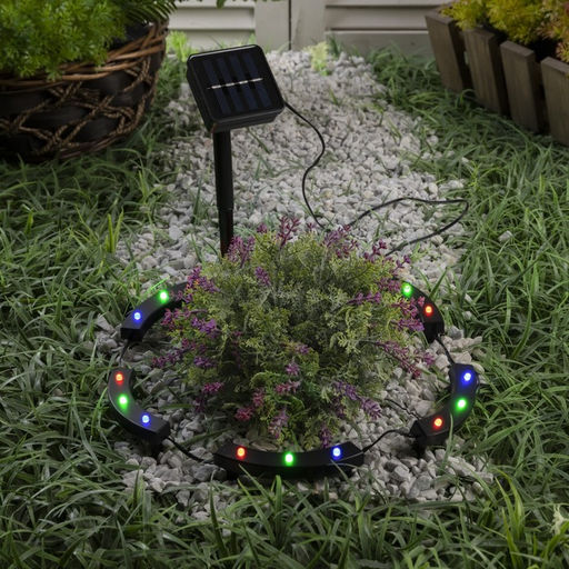 Садовый светильник на солнечной батарее Обруч, 15 LED, свечение мульти - Luazon lighting фото 2