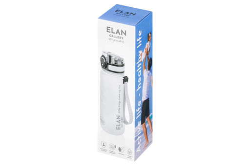 Бутылка для воды 500 мл 6,5*6,5*23 см "Style Matte" с углублениями д/пальцев, белая