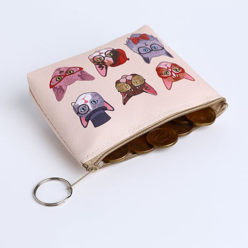 Цена за 2 шт. Кошелёк «Коты», монетница, на молнии, МИКС