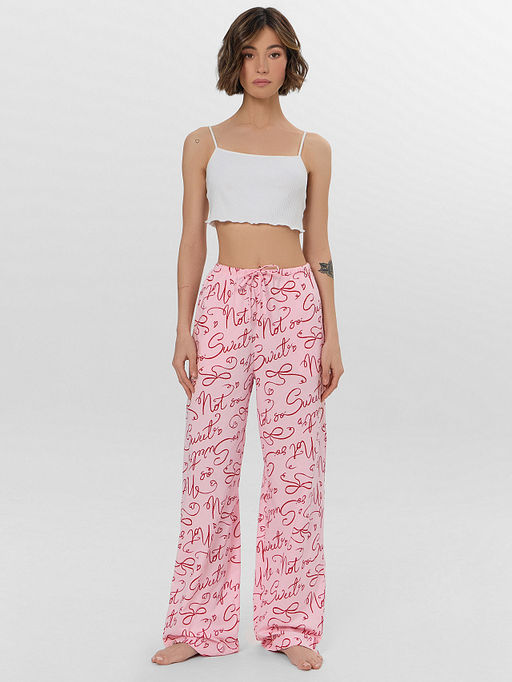 Брюки домашние женские розовые с узором - Mark formelle фото 3