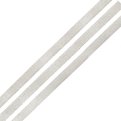 Резинка декоративная с прозрачными вставками Нейлон шир.050мм цв.серебро уп.30,5м