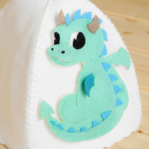 Шапка для бани детская с аппликацией Дракончик, мятный - Simaland фото 2