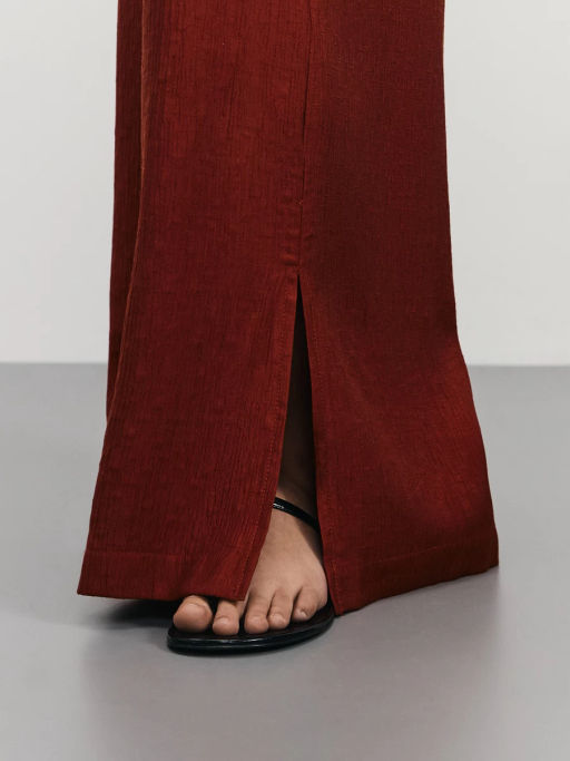 Широкие фактурные брюки из вискозы / Zarina  фото 6