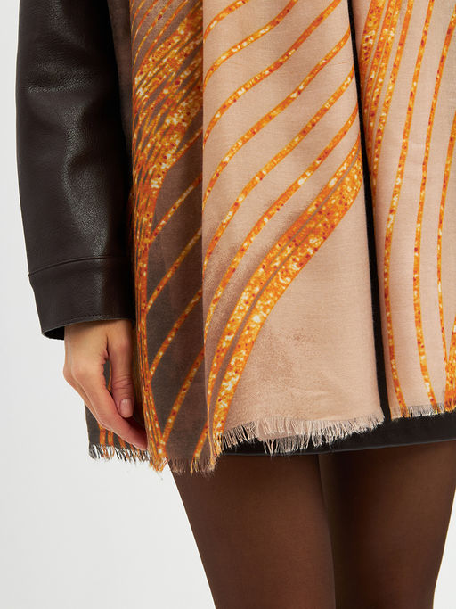 Большой, мягкий, тонкий и очень нежный двусторонний палантин с рисунком - Tantino фото 16