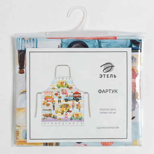 Фартук Этель Food market 70х60 см, 100% хлопок, саржа 190 г/м2  фото 10