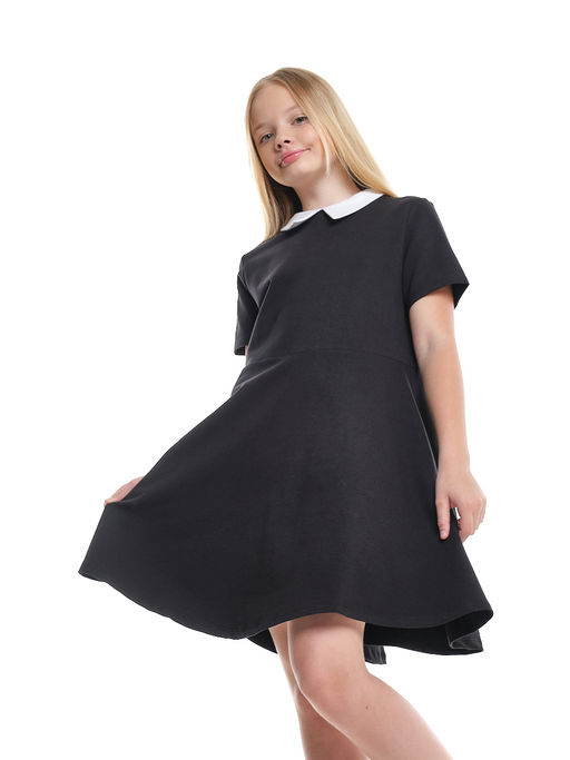 Платье для девочки в школу с воротником 22-7662 черный - Mini maxi фото 18