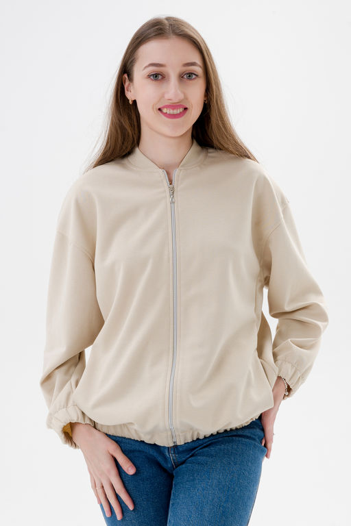 Бомбер из коттон фита песочный макси - Амадэль фото 4