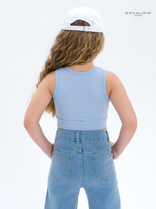 Кроп-топ лапша голубой - Sovalina фото 11