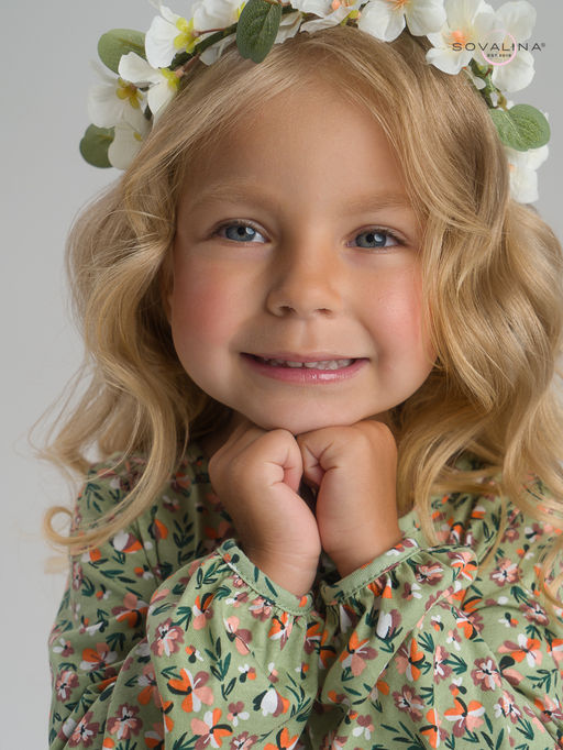 Платье Моана цветочки на хаки - Sovalina фото 18