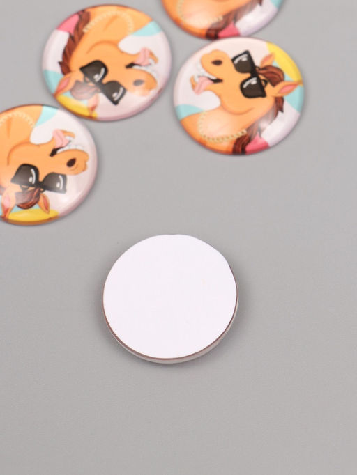 Цена за 10 шт. Кабошон стекло для творчества Круг. Крутой конь, 3?3 см