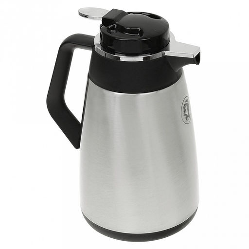 Термос-кувшин, корпус из нержавеющей стали, узкое горло "Сегежа", д15см h27см, с пластмассовой ручкой, крышкой, стеклянная колба 1л, цветная коробка (Китай)