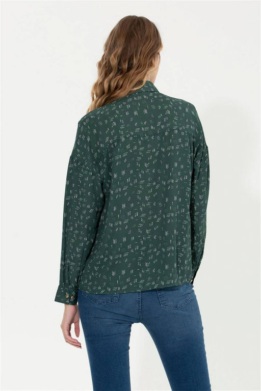 Женская зеленая рубашка с длинным рукавом Неожиданная скидка в корзине - U.s. polo assn фото 5