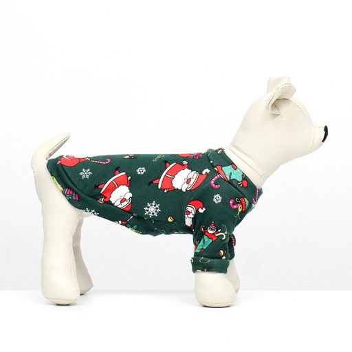 Кофта новогодняя для животных Подарки, размер M, зеленый (ДС 30, ОШ 26, ОГ 38 см) - Simaland фото 3