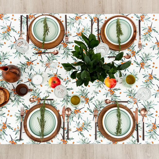Скатерть «Этель» Berry garden 149×250 см, 100% хлопок, репс 210 г/м²