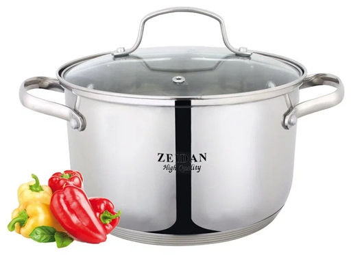 Кастрюля нерж 2,1 л (16 см) ZEIDAN, ст. крыш, 5-ти слойное капс дно, арт. Z-50242