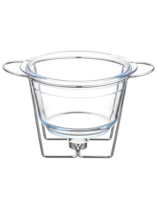 Мармит 3,8 л 34*24*27,5 см "Круглый" с половником, с крышкой из нержав. стали, на подставке, стекло