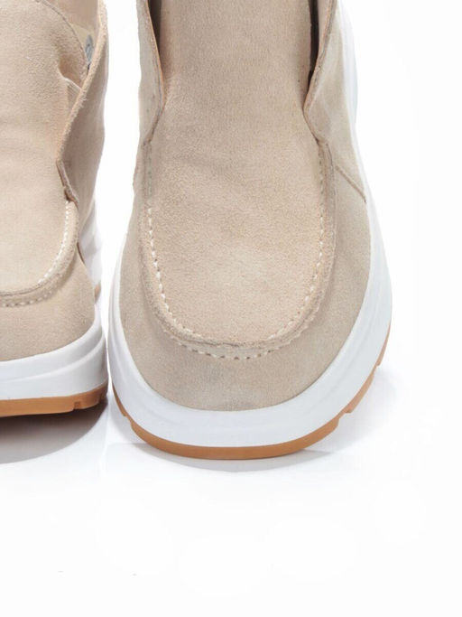 01-5280-10 LT. BEIGE Ботинки демисезонные женские (натуральная замша, байка)