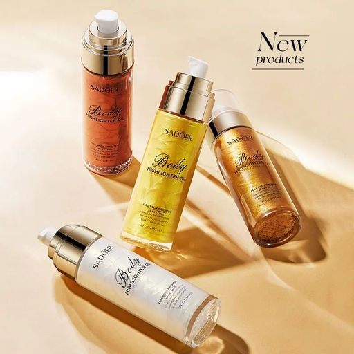 SADOER Хайлайтер, масло-шиммер для лица и тела с эффектом сияния, тон 4, 85 мл.  фото 4