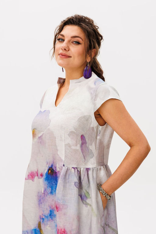 Платье ANELLI 1424.1 анютины глазки  фото 3