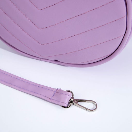 Сумка женская круглая из искусственной кожи, 18×18 см, сиреневая