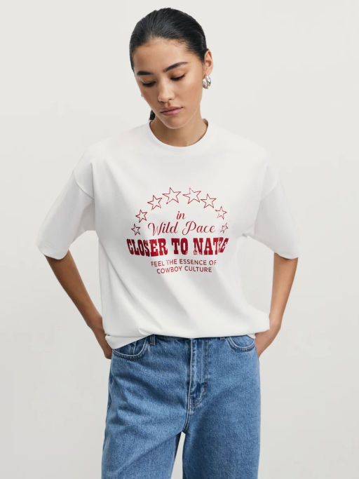 Футболка оверсайз с принтом / Zarina  фото 2