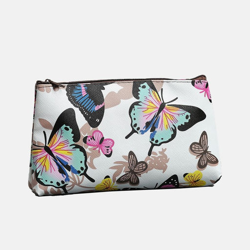 Цена за 2 шт. Косметичка - пенал на молнии, плоская, с принтом, разноцветная