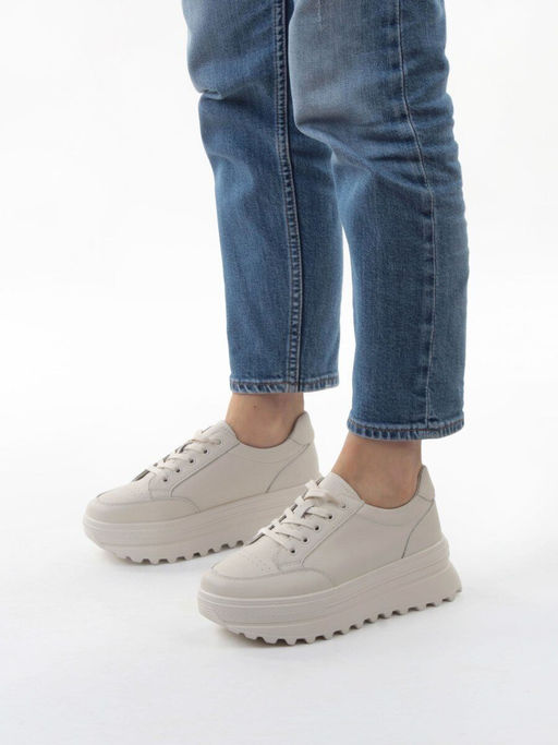 03-YC282-2 BEIGE Кроссовки женские (натуральная кожа) - Фабричный китай фото 3