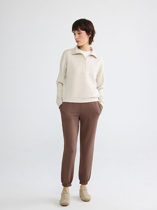 Dik Yaka Soft Touch Kad?n Sweatshirt