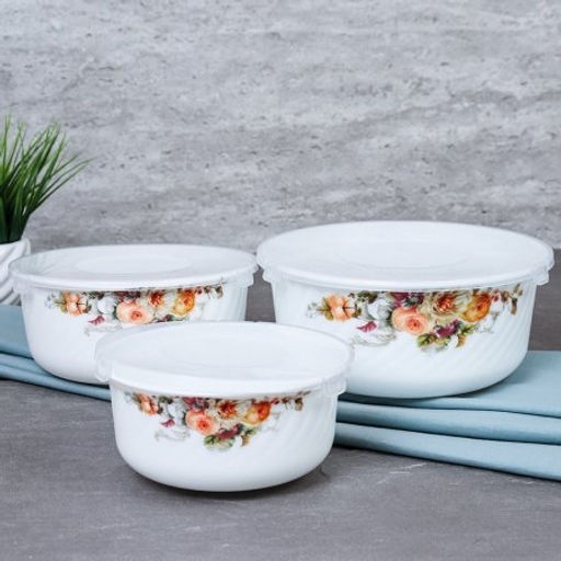 Салатник с крышкой 3 предмета А / HDW3B-XN (7064) /уп 12/ Букет пионов - Галеонтрейд фото 4