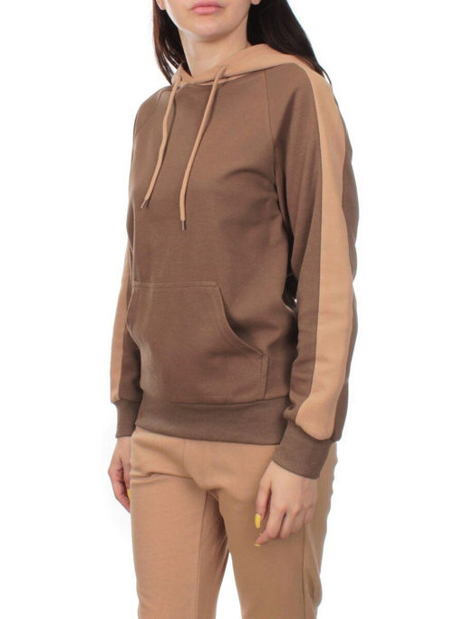 NO01 BEIGE/BROWN Костюм спортивный женский (хлопок 90%, полиэстер 10%) - Fashion фото 5