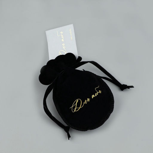 Цена за 5 шт. Мешочек подарочный замшевый Для тебя, черный, тиснение, 9?12 см  1.5 см