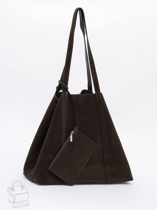 Сумка женская кожаная 1029M gray a green Polina&Eiterou