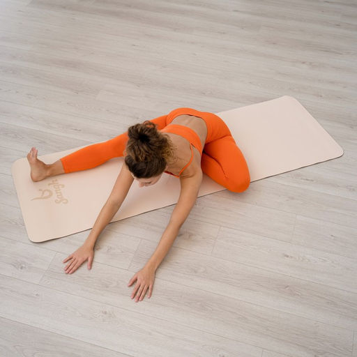 Коврик для йоги Sangh, 183х61х0,6 см, цвет бежевый/коричневый  фото 3