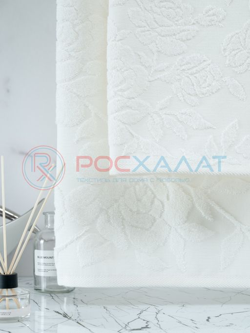 Махровое полотенце жаккардовое Шиповник молочный ПМА-6591 (253) 70х140