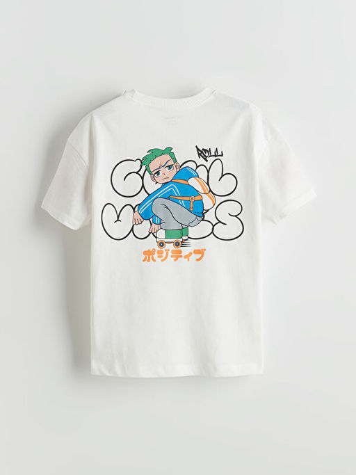 Bisiklet Yaka Bask?l? Erkek ?ocuk Ti??rt