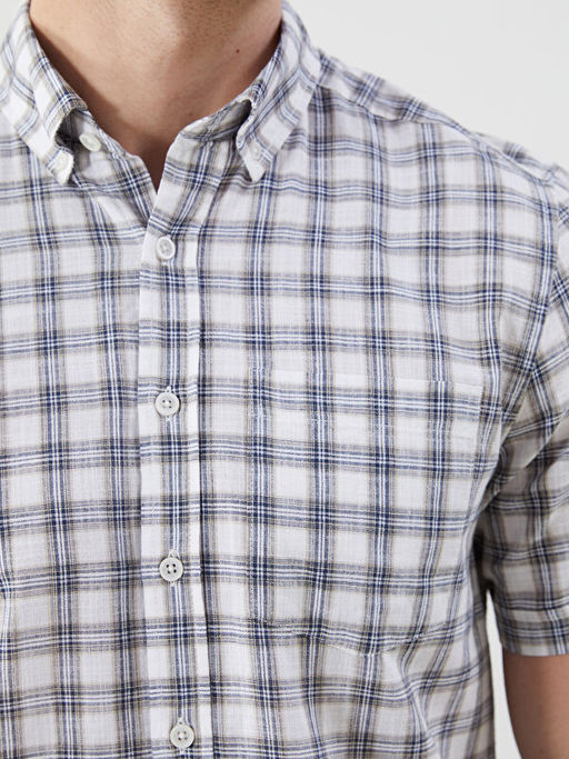 Regular Fit K?sa Kollu Ekose Erkek G?mlek