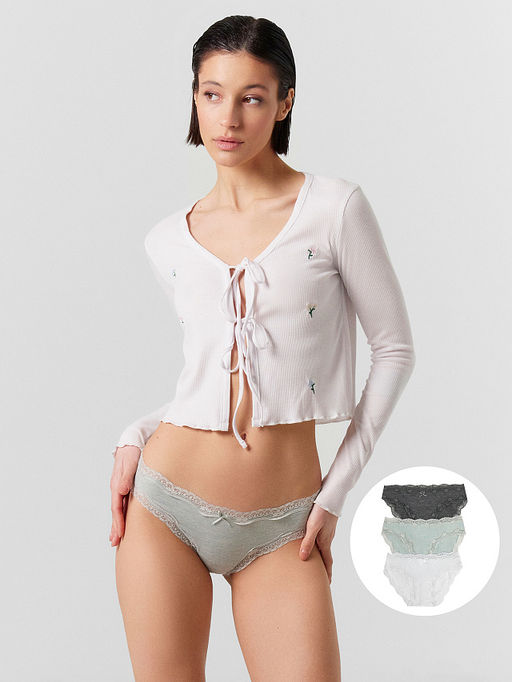 Трусы слипы женские в наборе, 3 шт